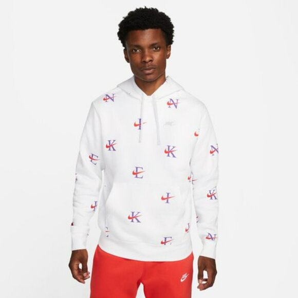 Nike Club Sportswear All Over Print Pullover Hoodie. Brand New. Mens Sz: S - XXL - Picture 1 of 3